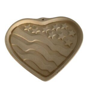 Vintage Pampered Chef Patriotic Heart Stoneware Mold